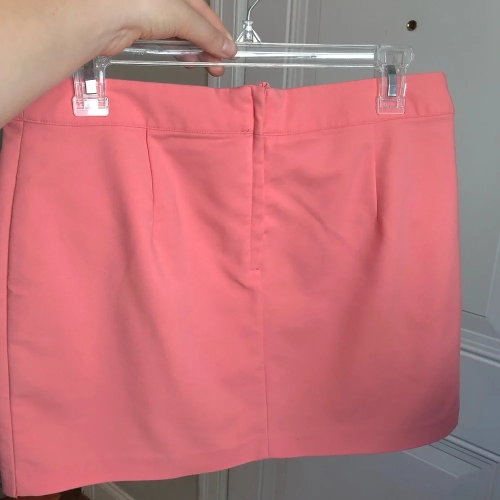 H&M coral mini skirt with front pockets